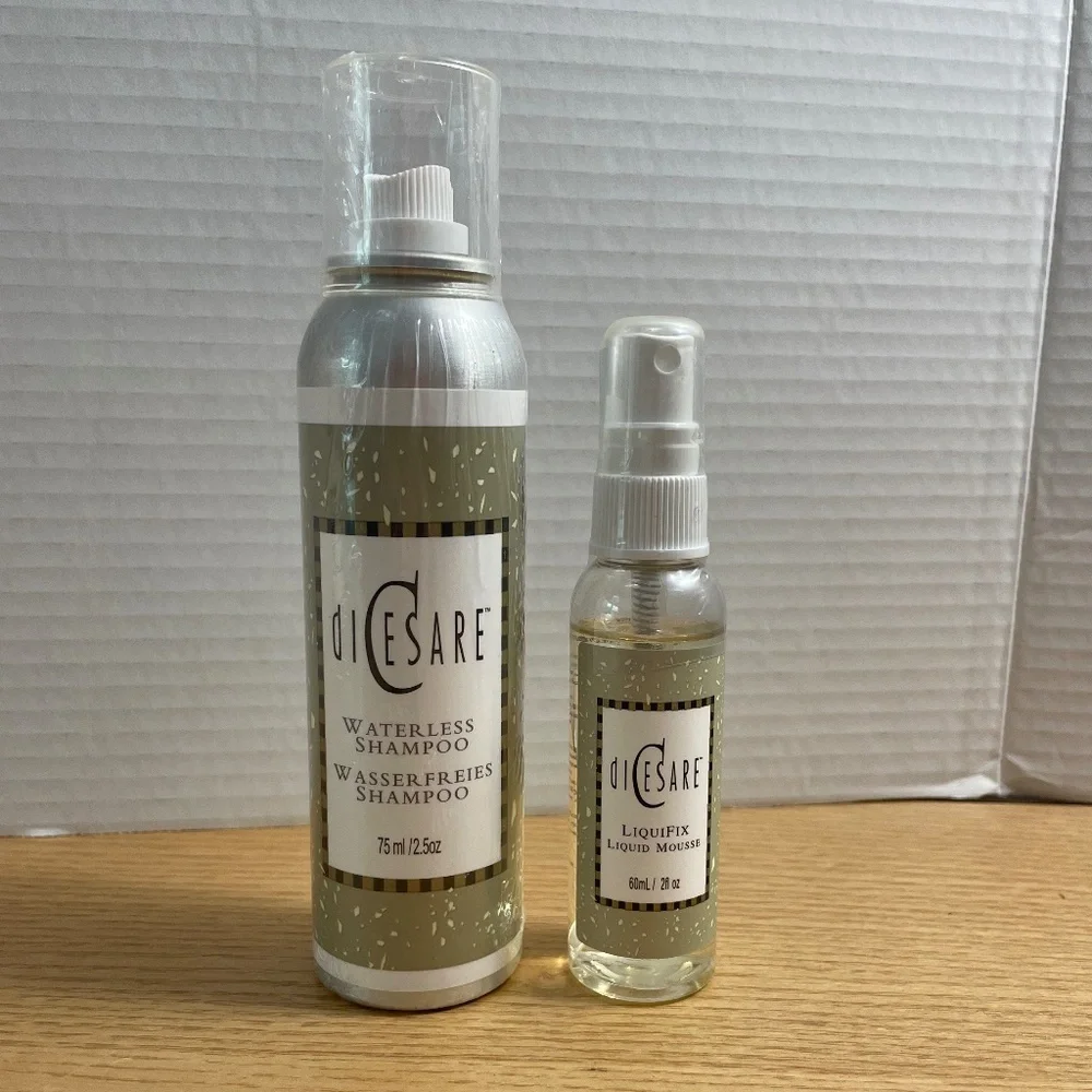 diCesare Liquifix Liquid Mousse 2 fl oz Waterless Shampoo 2.5 oz Lot of 2 Sealed